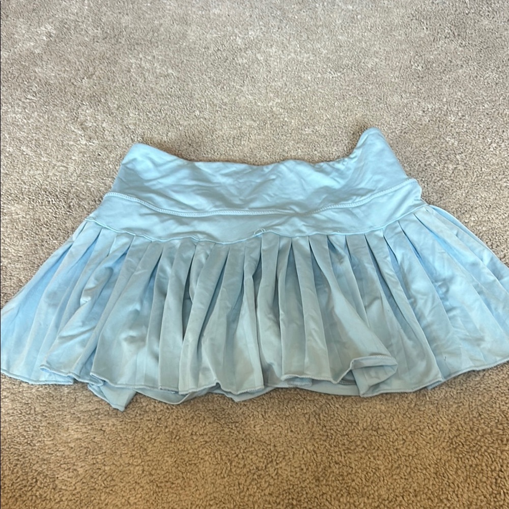 Light Blue Pleated Women's Skirt